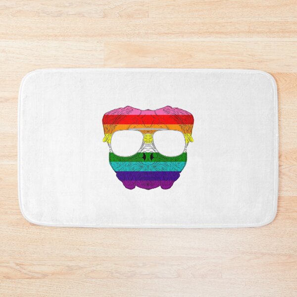 Item preview, Pug Dog Face Gay Pride Rainbow with Sunglasses designed and sold by phoxydesign.
