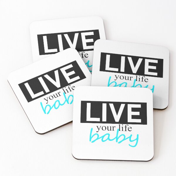Item preview, LIVE your life baby - blk-aqua designed and sold by SahJArt.
