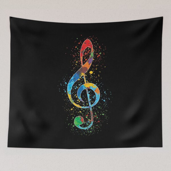 Item preview, Treble Clef Paint Splatter Art Colorful & Vibrant designed and sold by phoxydesign.