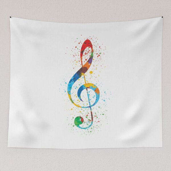 Item preview, Treble Clef Paint Splatter Art Colorful & Vibrant designed and sold by phoxydesign.