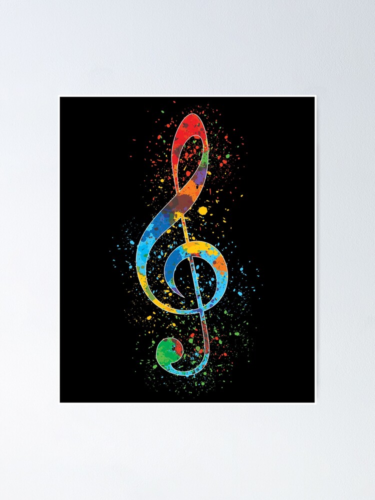 Colourful Colorful Treble Clef Music Musical Note Vibrant