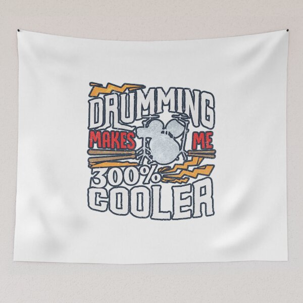 Item preview, Drumming Makes Me 300% Cooler Drum Design designed and sold by phoxydesign.