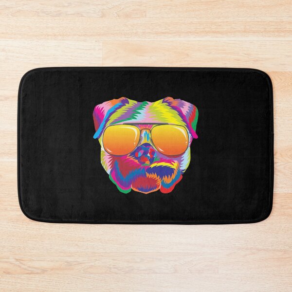 Item preview, Psychedelic Pug Dog Face with Sunset Sunglasses designed and sold by phoxydesign.