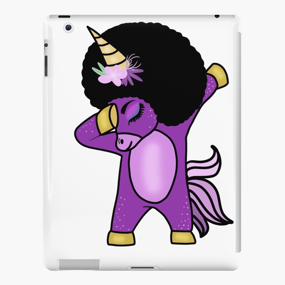 Funny Afro Unicorn Melanin dab dance  Greeting Card for Sale by dukito