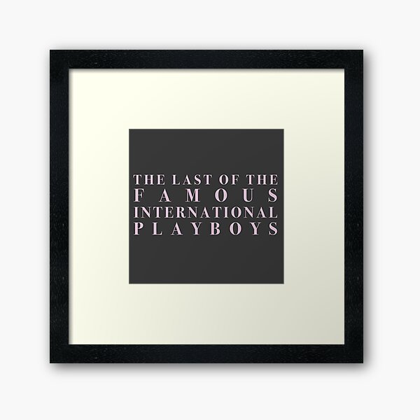 The Last of the Famous International Playboys - Morrissey Framed Art Print