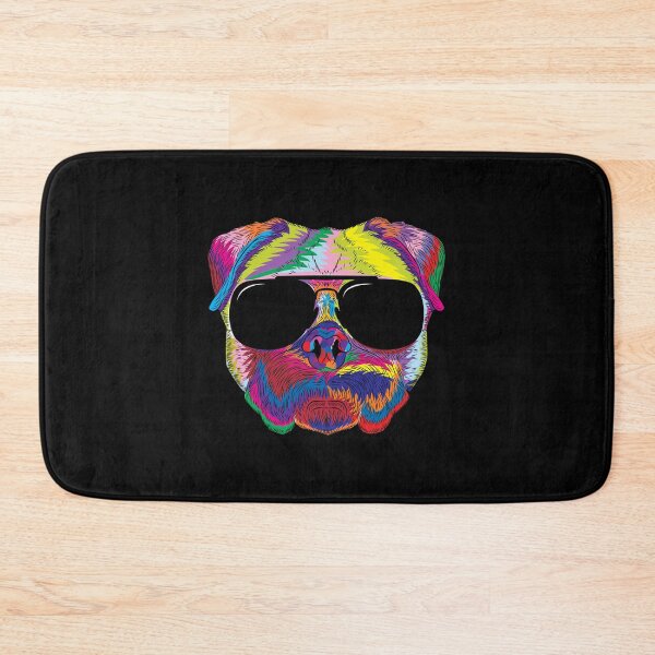 Item preview, Psychedelic Pug Dog Face with Sunglasses designed and sold by phoxydesign.