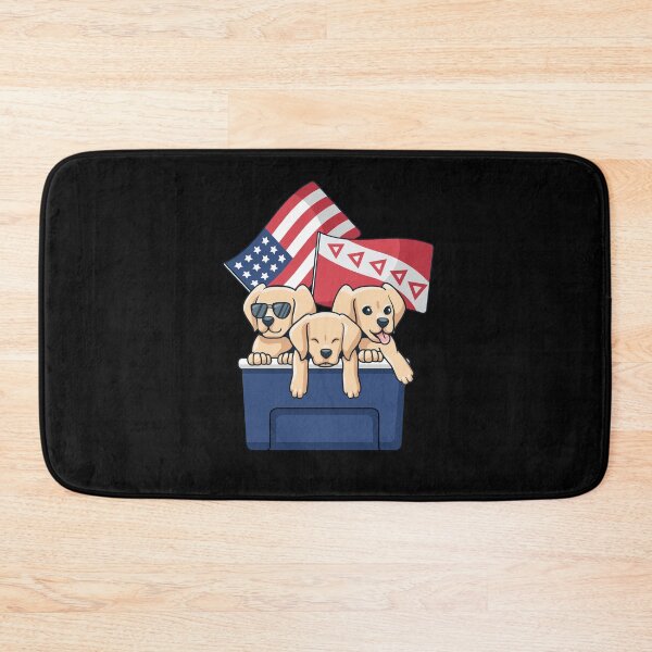 Item preview, Labrador puppies in a box with country flags designed and sold by Frergo.