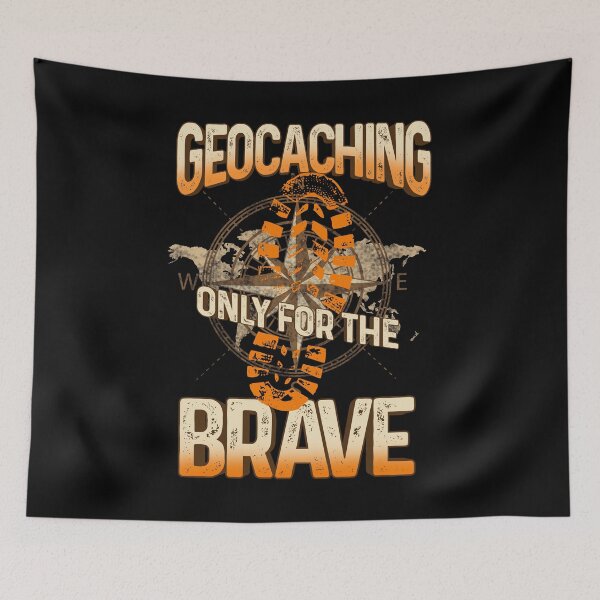 Item preview, Geocaching Only for the Brave Geocache Outdoor Adventure designed and sold by phoxydesign.