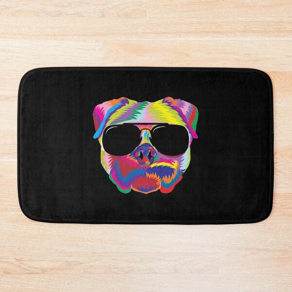 Item preview, Psychedelic Pug Dog Face with Sunglasses designed and sold by phoxydesign.