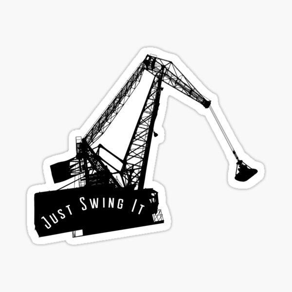 Just swing it crane hard hat sticker Sticker