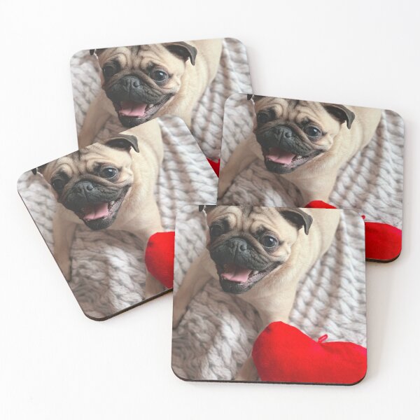 Item preview, Cute Pug with Red Heart designed and sold by MOKA META.