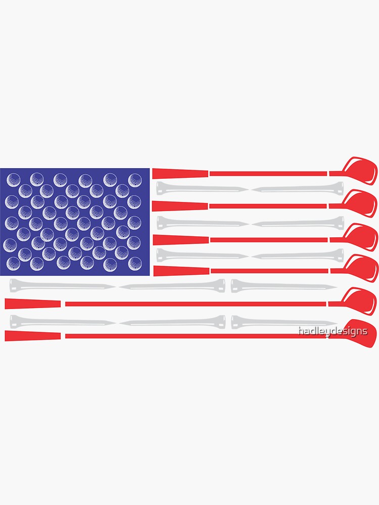 Thumbnail 3 von 3, Sticker, Patriotischer 4. Juli der Golf-amerikanischen Flagge für Mannfrauenkinder designt und verkauft von hadleydesigns.
