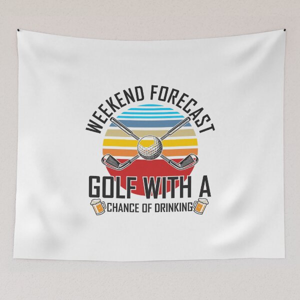 Item preview, Golf with a chance of drinking vintage retro funny gag gift designed and sold by hadleydesigns.