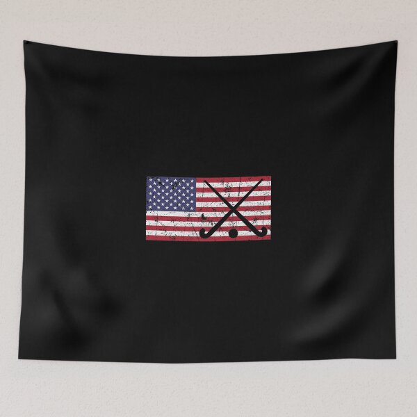Item preview, Field Hockey USA American Flag Hockey Stick & Ball Worn Distressed designed and sold by phoxydesign.