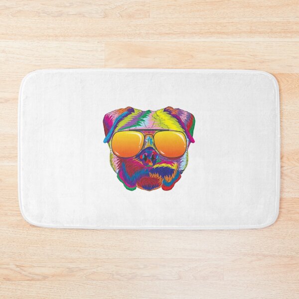 Item preview, Psychedelic Pug Dog Face with Sunset Sunglasses designed and sold by phoxydesign.