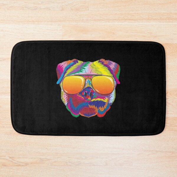 Item preview, Psychedelic Pug Dog Face with Sunset Sunglasses designed and sold by phoxydesign.