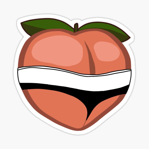 "Cheeky Peach" Sticker by mariannamorais Redbubble