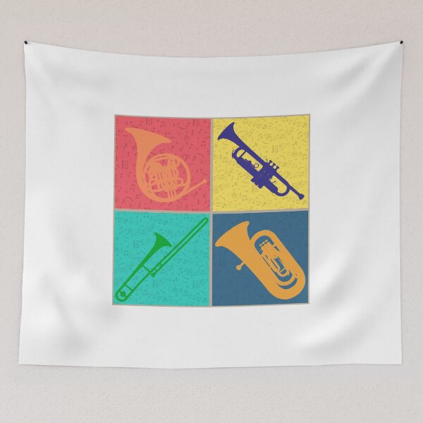 Item preview, Brass Section Tshirt Pop Art Colorful Four Square Design designed and sold by phoxydesign.