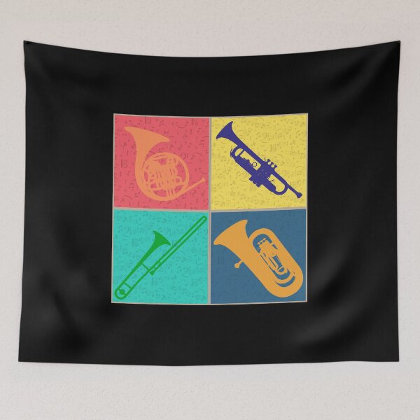 Item preview, Brass Section Tshirt Pop Art Colorful Four Square Design designed and sold by phoxydesign.