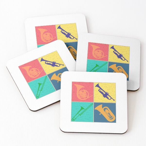 Item preview, Brass Section Tshirt Pop Art Colorful Four Square Design designed and sold by phoxydesign.