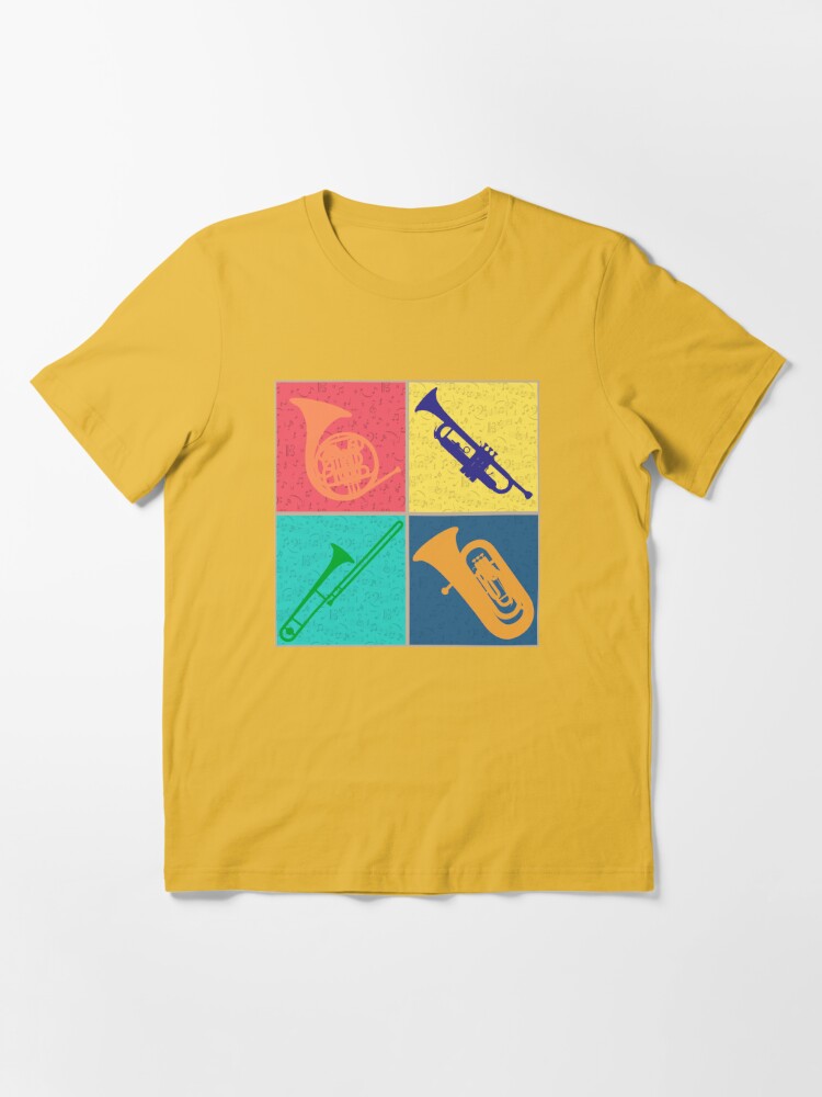 Brass Section Tshirt Pop Art Colorful Four Square Design V Neck T Shirt by  Phoxy Design