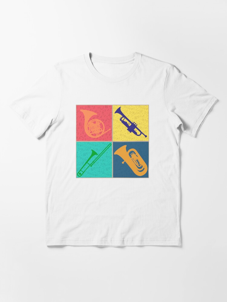 Brass Section Tshirt Pop Art Colorful Four Square Design T Shirt