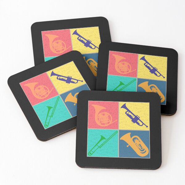 Item preview, Brass Section Tshirt Pop Art Colorful Four Square Design designed and sold by phoxydesign.
