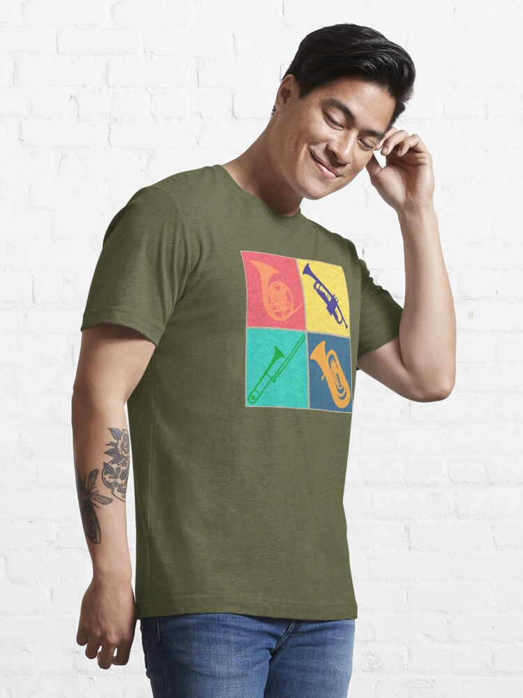 Brass Section Tshirt Pop Art Colorful Four Square Design V Neck T Shirt by  Phoxy Design