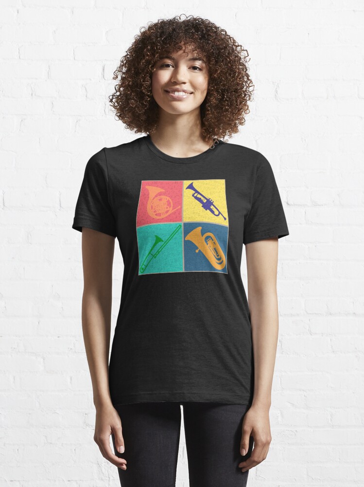 Brass Section Tshirt Pop Art Colorful Four Square Design V Neck T Shirt by  Phoxy Design