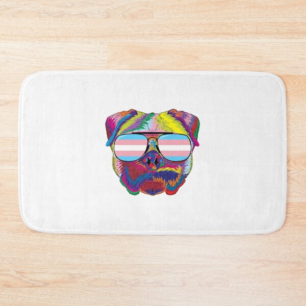 Item preview, Gay Pride Transgender Psychedelic Pug Dog graphic designed and sold by phoxydesign.