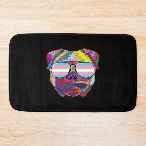 Item preview, Gay Pride Transgender Psychedelic Pug Dog graphic designed and sold by phoxydesign.