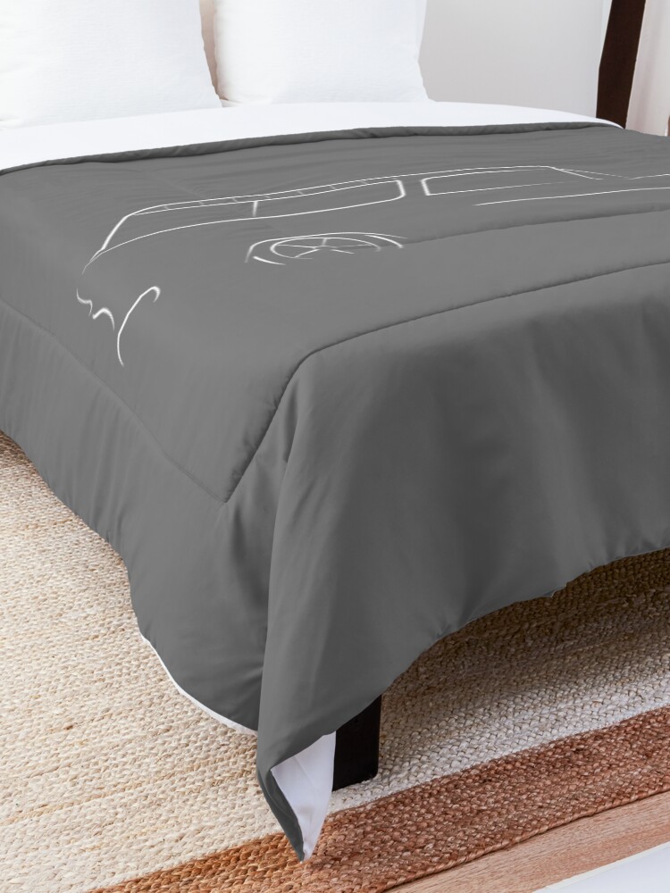 Alternate view of 1955 Nomad - profile stencil, white Comforter