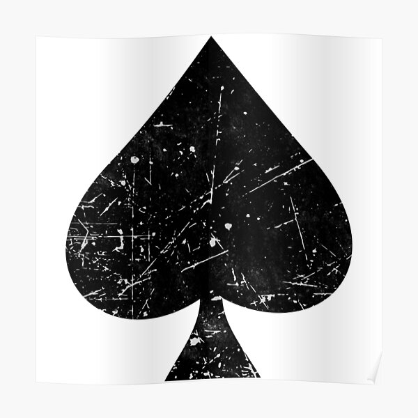 Spades Symbol Playing Cards Sign Black Poster