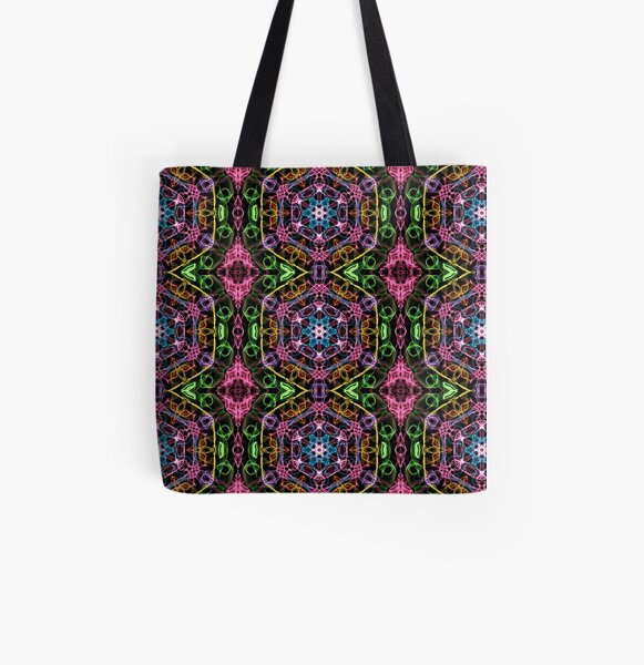 Hexagons Of Colour - Multicoloured Retro Pattern All Over Print Tote Bag