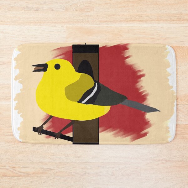 Item preview, Minimalist Pine Warbler on a Bird Feeder designed and sold by BjernRaz.