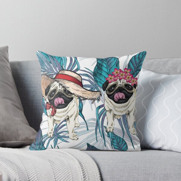 Item preview, Vacaciones tropicales para una familia de perros Pugs designed and sold by GypsyMagic.