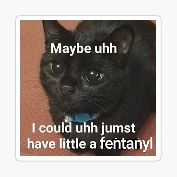 Item preview, Just a Little Fentanyl Cat Meme Vibe designed and sold by sp00kem.