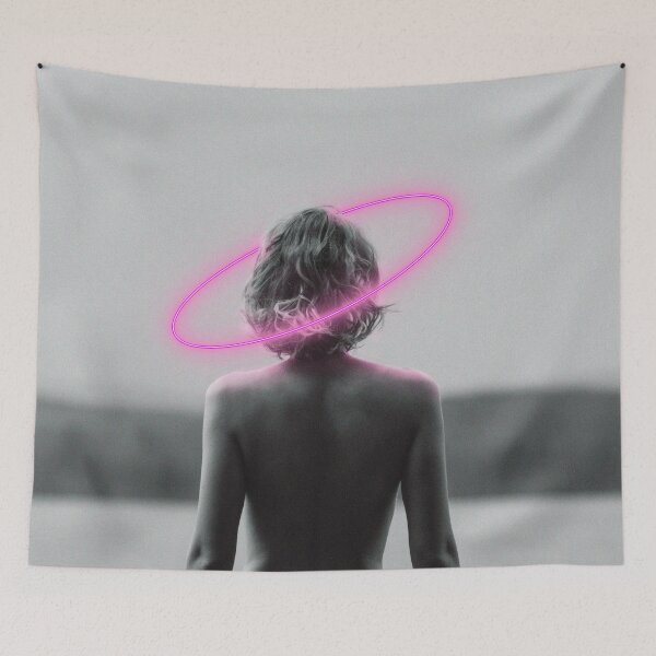 Item preview, Pink Neon Black and White Woman designed and sold by cletterle.