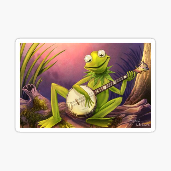 frog: rainbow connection banjo Sticker