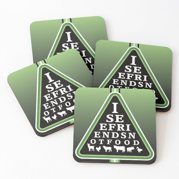 Item preview, I See Friends Not Food - Vegan Eye Chart designed and sold by NoBonesLife.