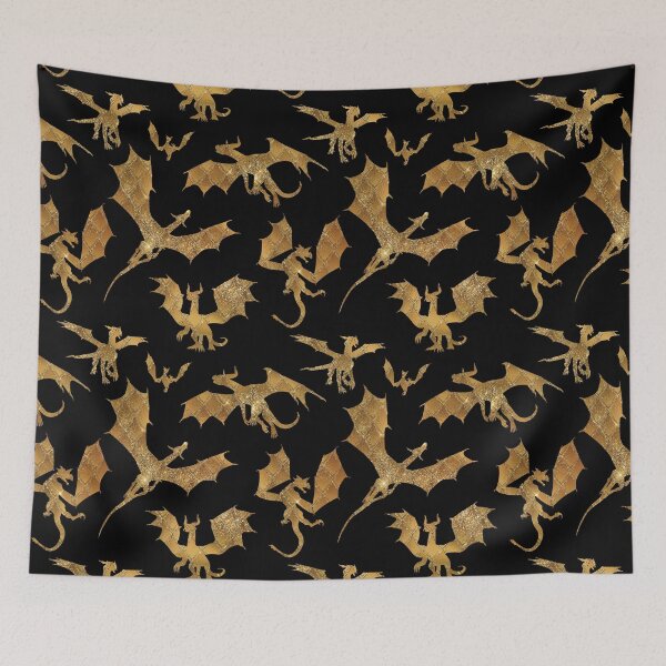 Item preview, Dragons - gold and black Dragons designed and sold by SugarPineDesign.