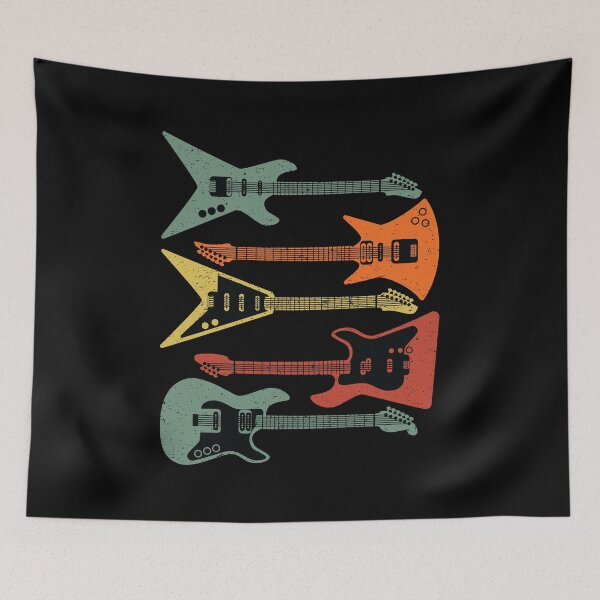 Item preview, Retro Electric Guitars Vintage Distressed Style designed and sold by EstelleStar.