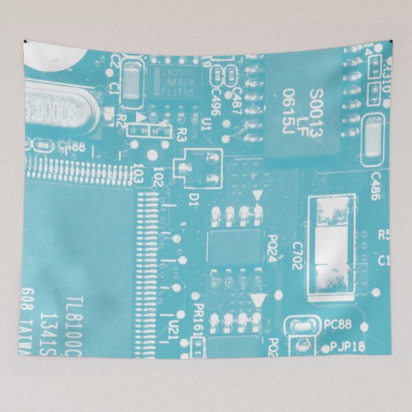 Item preview, Light Blue Circuit Board Pattern designed and sold by Lee-Bots.