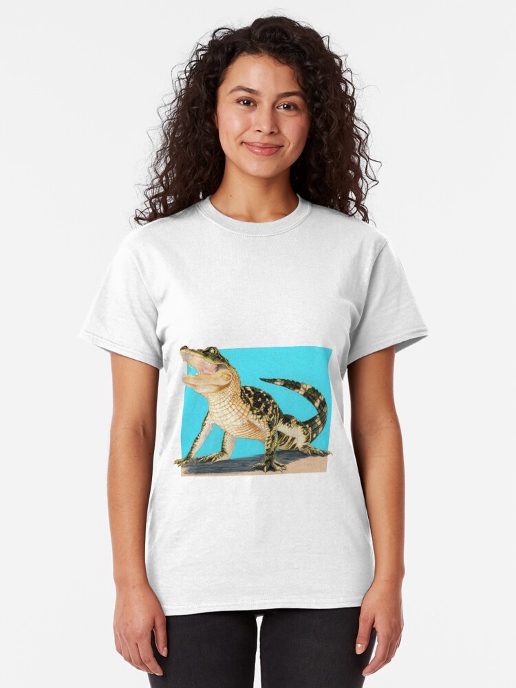Alternate view of Baby Alligator Smiling! art by Wildlife Artist Sherrie Spencer Classic T-Shirt