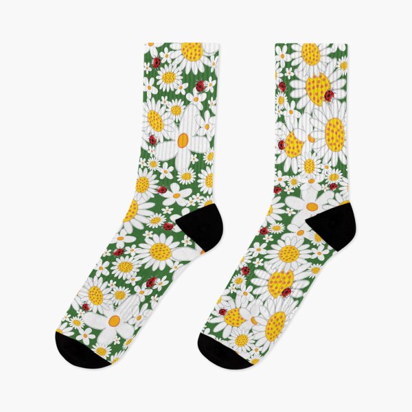 Item preview, Whimsical Summer White Daisies and Red Ladybugs © fatfatin designed and sold by fatfatin.