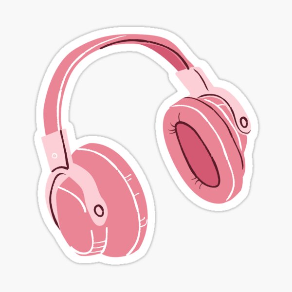 Pink Headphones Stickers for Sale