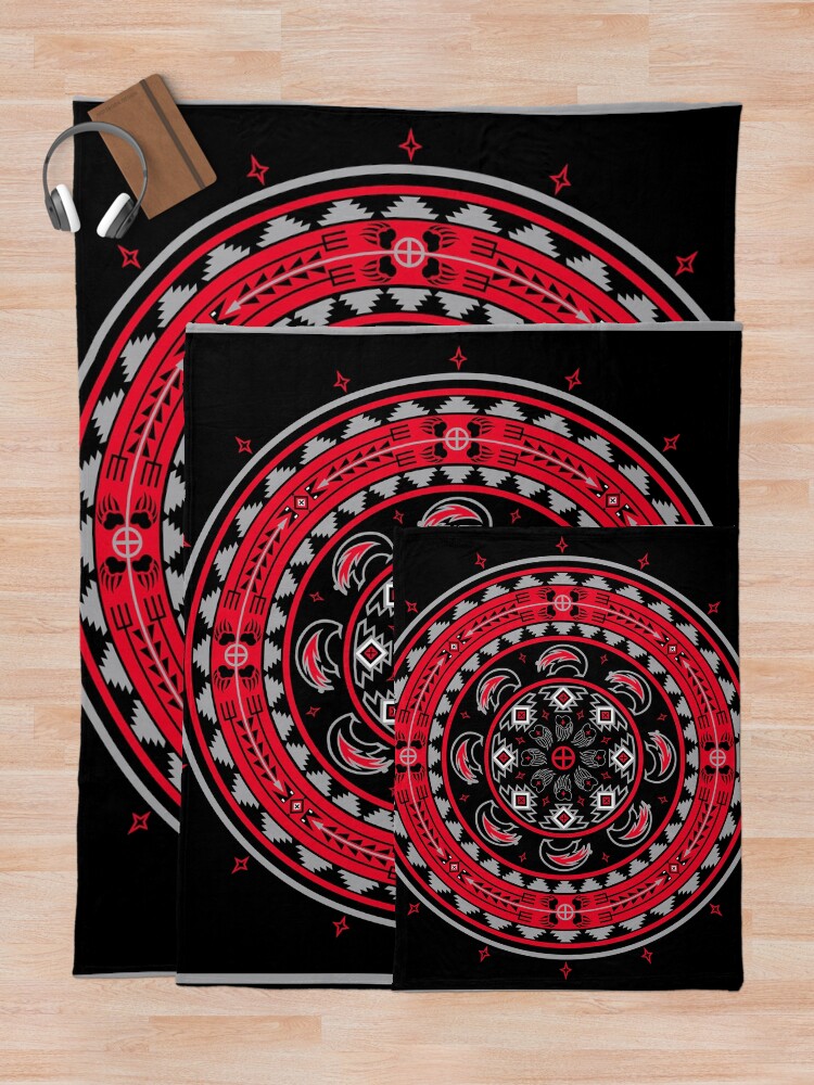 Alternate view of Bear Spirit Red Throw Blanket