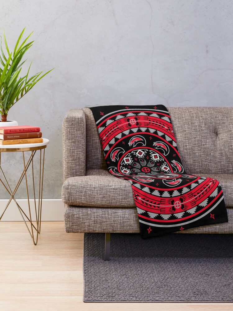 Alternate view of Bear Spirit Red Throw Blanket