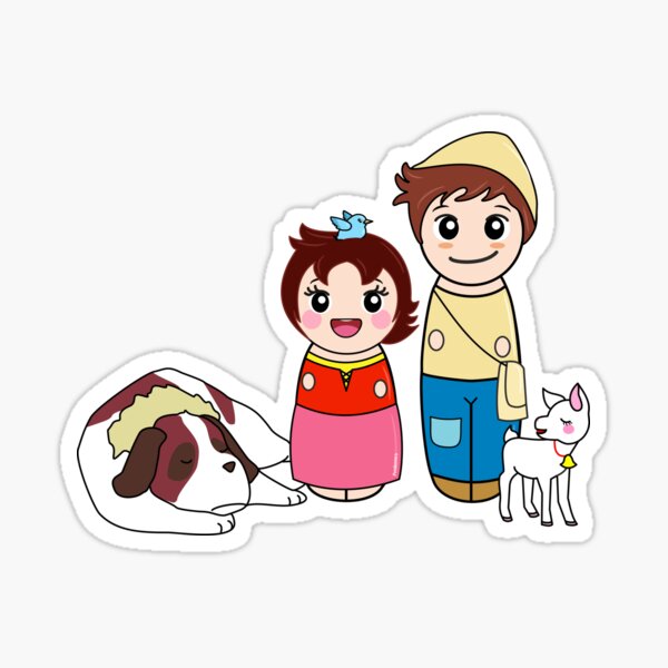 Item preview, Kokeshis Heidi and Pedro designed and sold by Pendientera.
