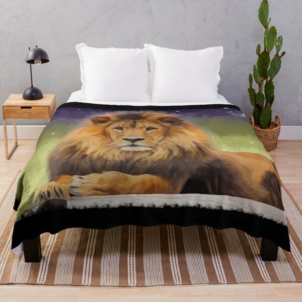 Item preview, Lion under a starry sky painting  designed and sold by FabulousBeasts.